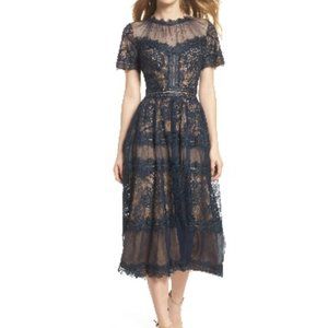 Tadashi Shoji Lace Tea-Length Dress